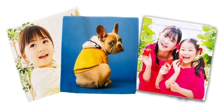 光沢がある表面で、写真のプリントがより高品質になるフォトハンドタオル